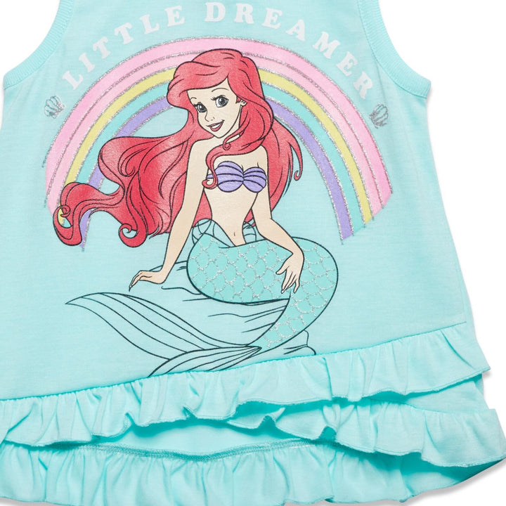 Princess Ariel Tunic Crossover Sleeve Less Graphic T-Shirt & Shorts Set