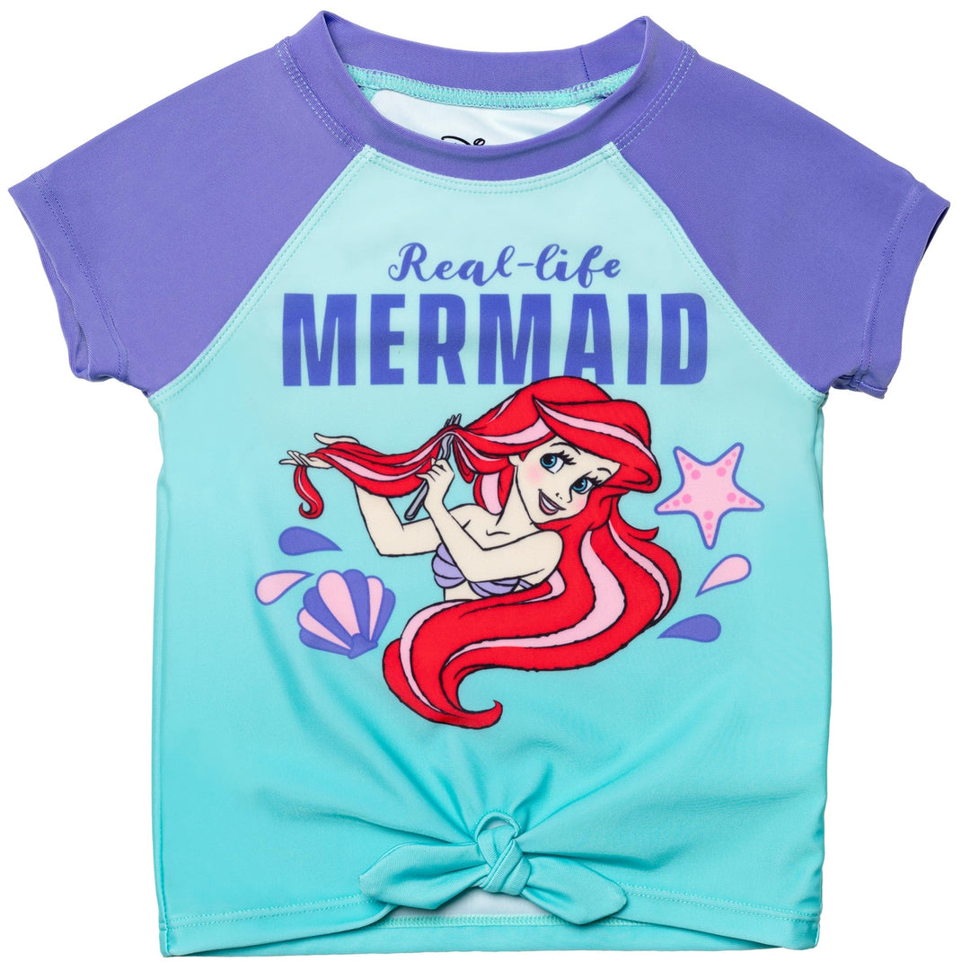 The Little Mermaid Princess Ariel One Piece Bathing Suit Rash Guard Tankini Top Swim Skirt Modest Swimsuit and Bikini Bottom 5 Set