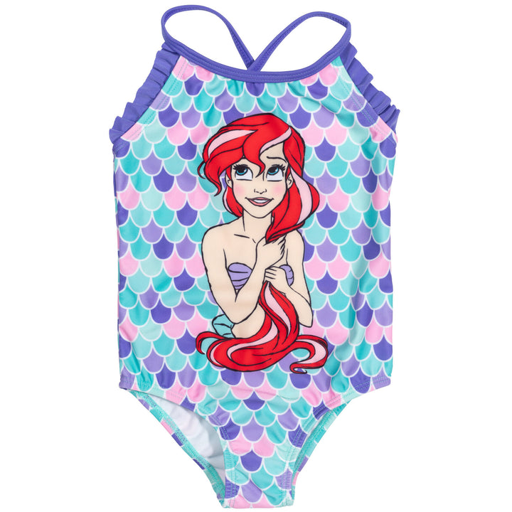 The Little Mermaid Princess Ariel One Piece Bathing Suit Rash Guard Tankini Top Swim Skirt Modest Swimsuit and Bikini Bottom 5 Set