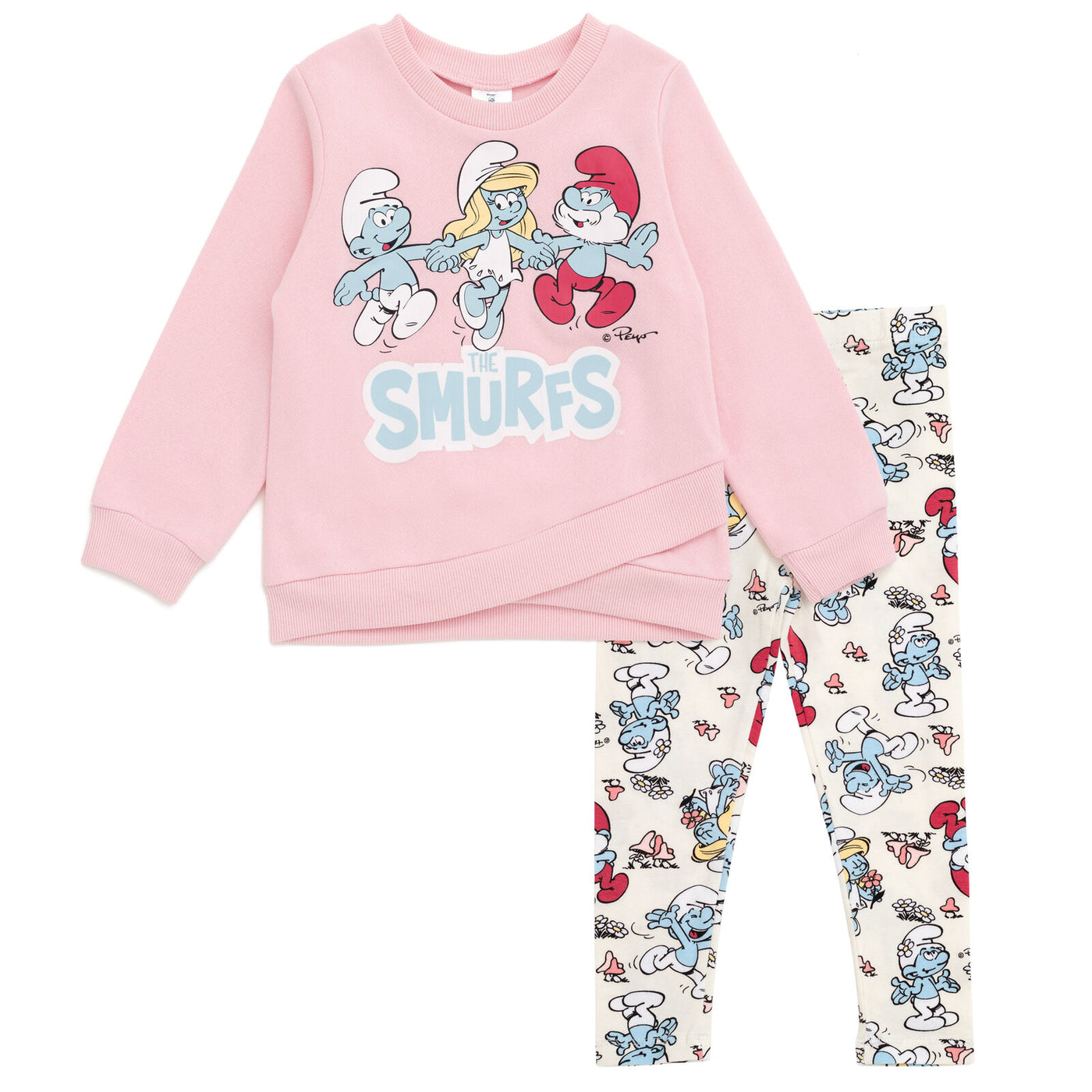 The Smurfs Crossover Fleece Sweatshirt and Pants Outfit Set