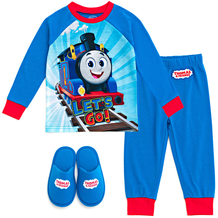 Thomas & Friends Pajama Shirt Pants and Slippers 3 Piece