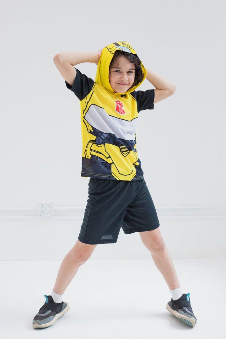 Transformers Bumblebee Athletic Pullover T-Shirt Mesh Shorts Outfit Set