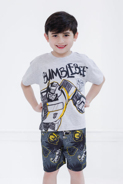 Transformers Bumblebee Drop Shoulder T-Shirt and Shorts Outfit Set