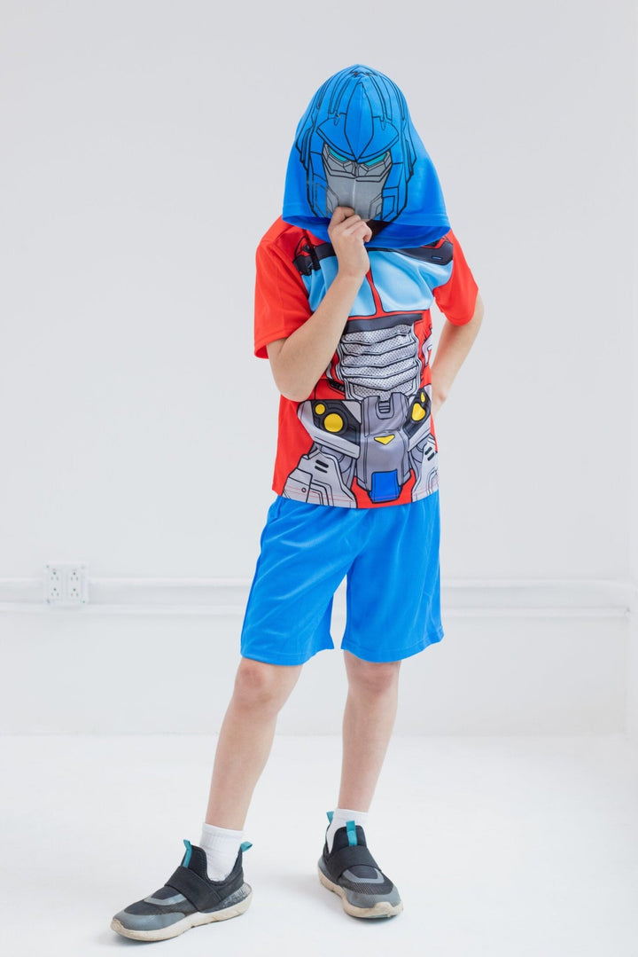 Transformers Optimus Prime Athletic Pullover T-Shirt Mesh Shorts Outfit Set - imagikids