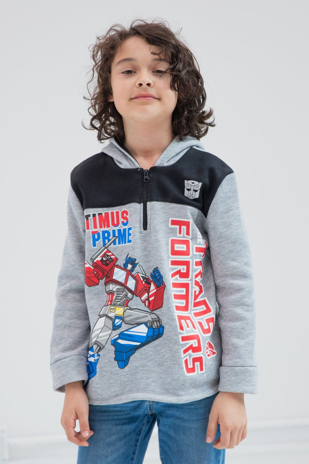 Transformers Optimus Prime Fleece Half Zip Hoodie - imagikids