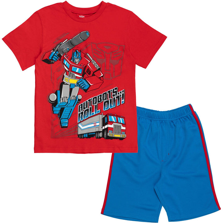 Transformers Optimus Prime T-Shirt and Mesh Shorts Outfit Set - imagikids