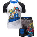 Transformers UPF 50+ Rash Guard Swim Trunks Outfit Set
