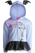 Sudadera con capucha y cremallera Vampirina Volante superior de malla con estampado completo sobre forro de satén negro