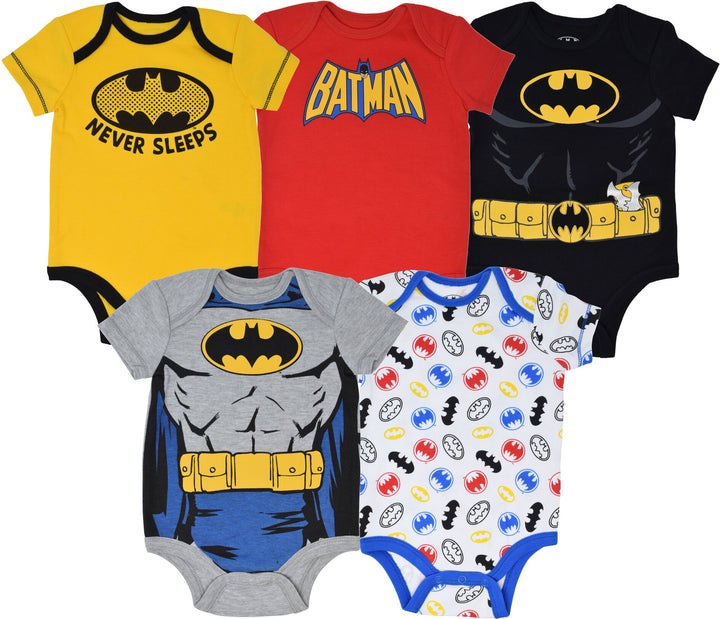 WARNER BROS Justice League DC Comics Batman 5 Pack Bodysuits