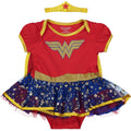 Warner Bros. Justice League Wonder Woman Costume Bodysuit Dress Cape and Headband 3 Piece Set
