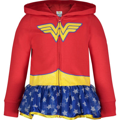 WARNER BROS Justice League Wonder Woman Zip Up Costume Hoodie - imagikids