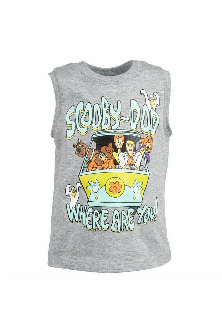 Warner Bros. Scooby Doo 3 Piece Outfit Set: T-Shirt Tank Top Shorts - imagikids