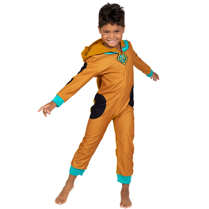 Warner Bros. Scooby Doo Fleece Zip Up Cosplay Pajama Coverall - imagikids