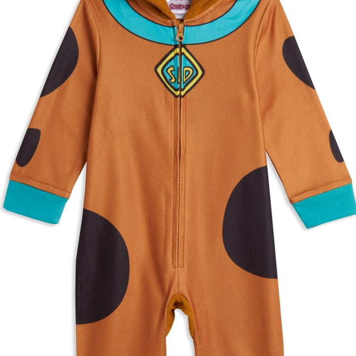 Warner Bros. Scooby Doo Fleece Zip Up Cosplay Pajama Coverall - imagikids