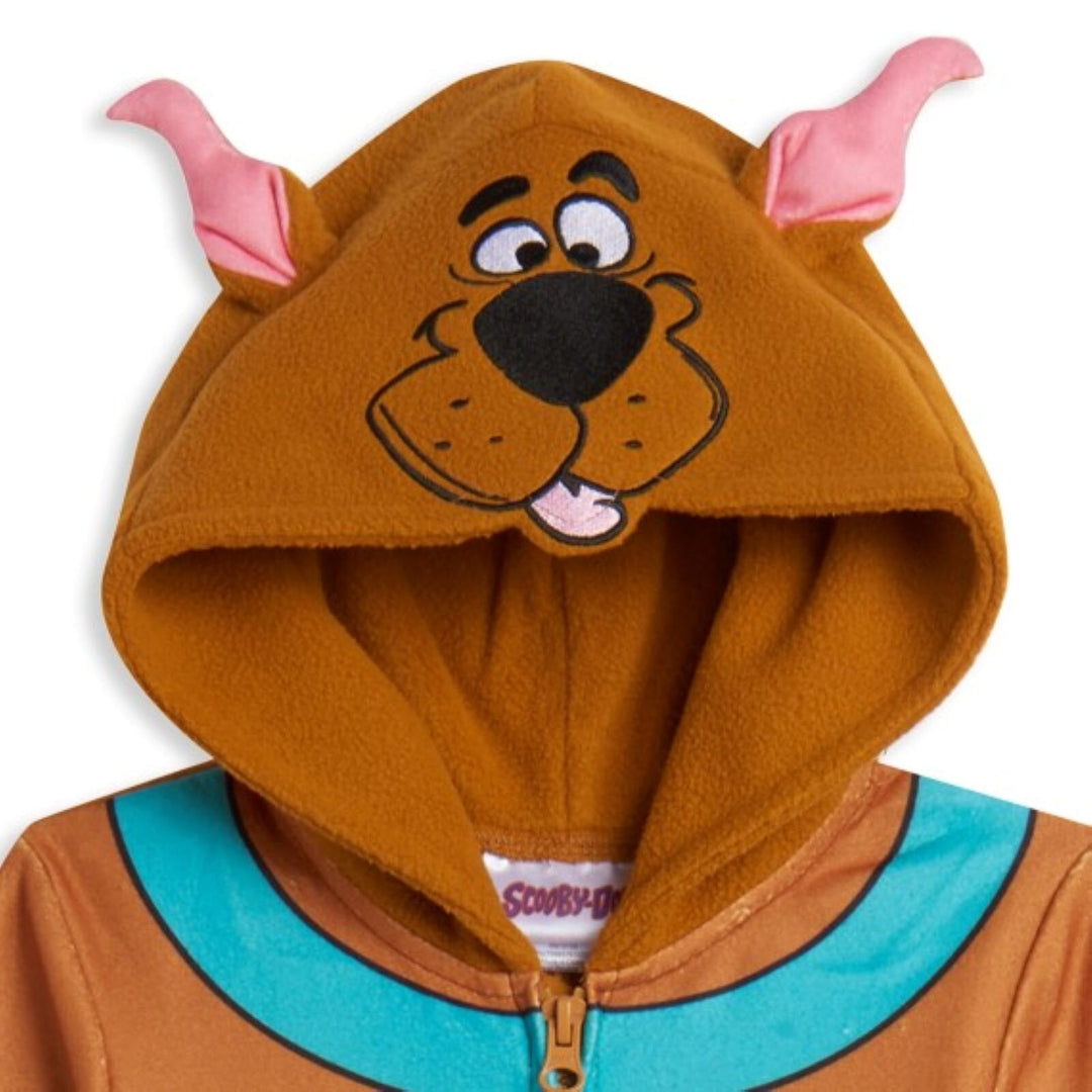 Warner Bros. Scooby Doo Fleece Zip Up Cosplay Pajama Coverall - imagikids