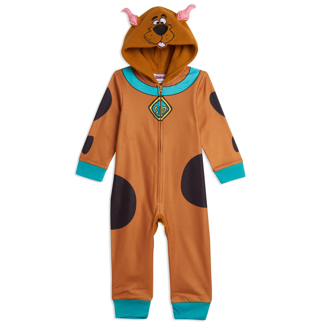 Warner Bros. Scooby Doo Fleece Zip Up Cosplay Pajama Coverall - imagikids