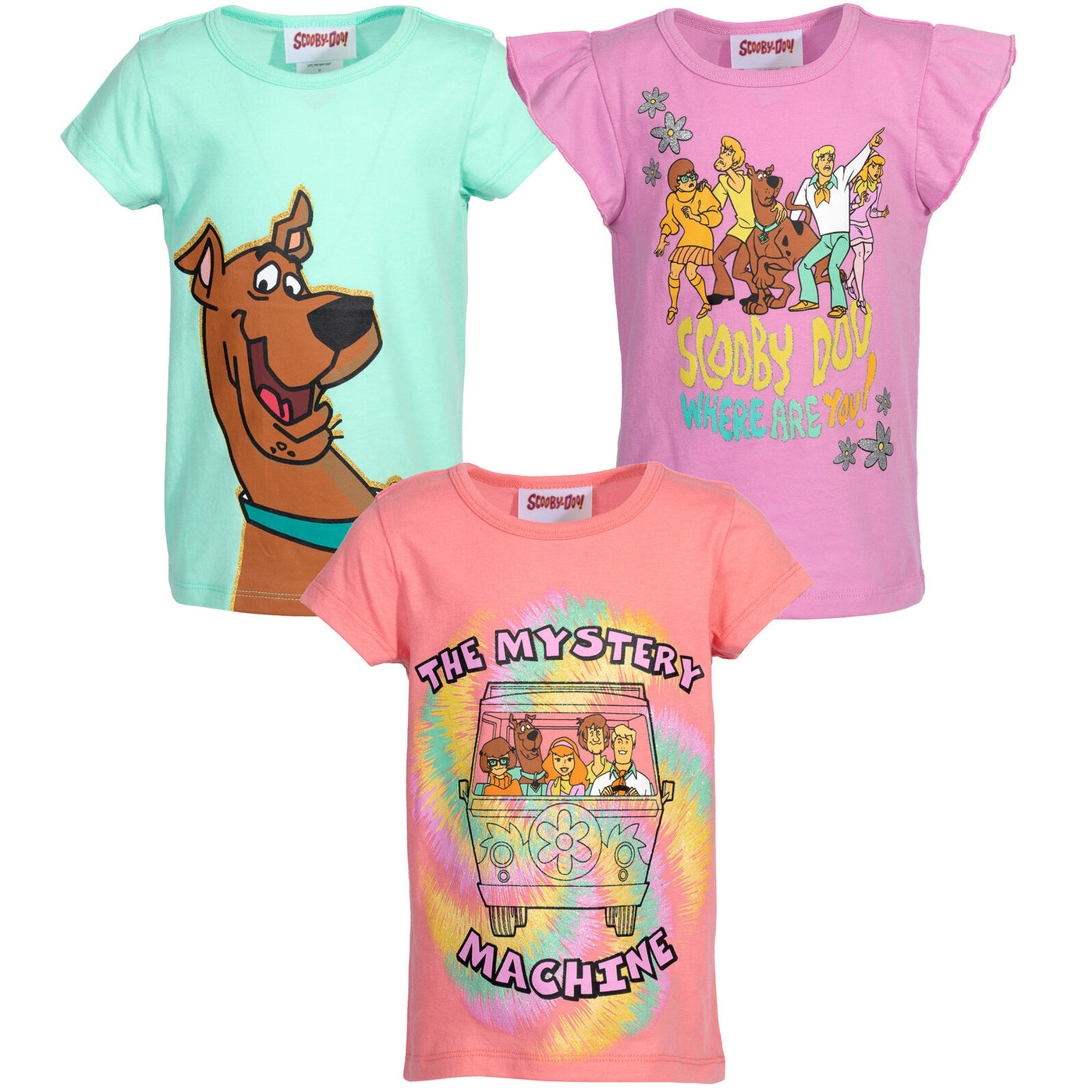 Warner Bros. Scooby Doo paquete de 3 camisetas gráficas