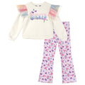 Wicked Girls Fleece Pullover Sweatshirt and Ribbed Flare Leggings Outfit Set Toddler to Big Kid