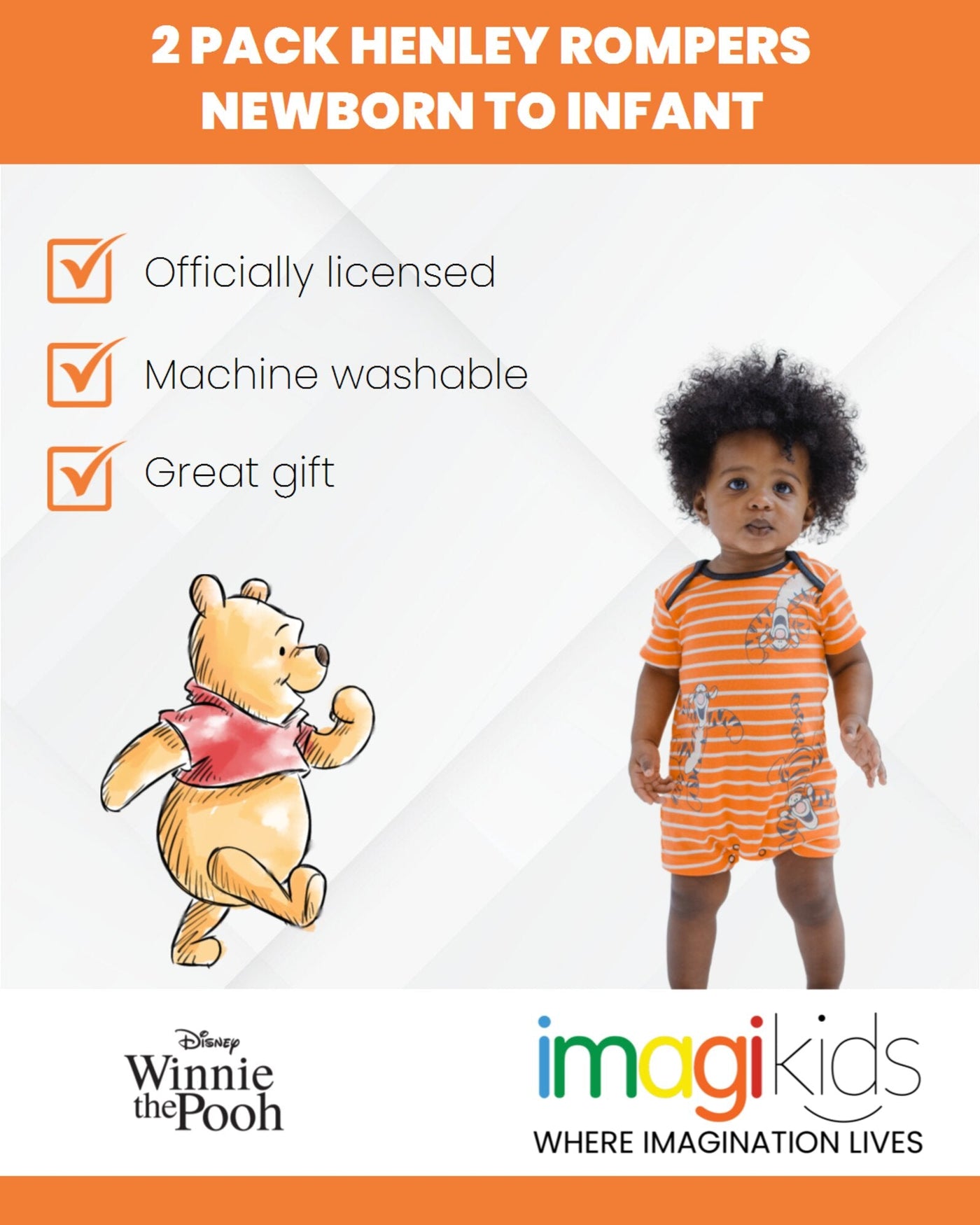 Winnie the Pooh 2 Pack Short Sleeve Romper - imagikids