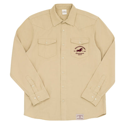 Y Yellowstone Adult Twill Ranch Hand Shirt Vintage Wash Button Down Dress Shirt - imagikids
