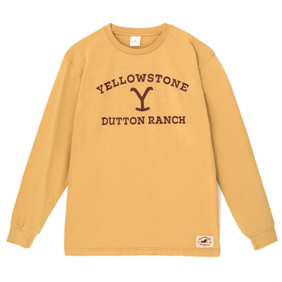 Y Yellowstone Dutton Ranch Logo Vintage Wash Long Sleeve T-Shirt - imagikids