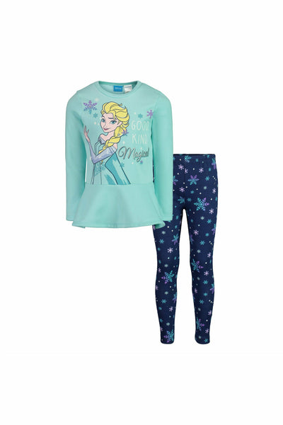 Queen Elsa Fleece Peplum Long Sleeve Graphic T-Shirt & Leggings Set