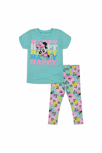 Minnie Mouse Crossover Graphic T-Shirt & Leggings Set