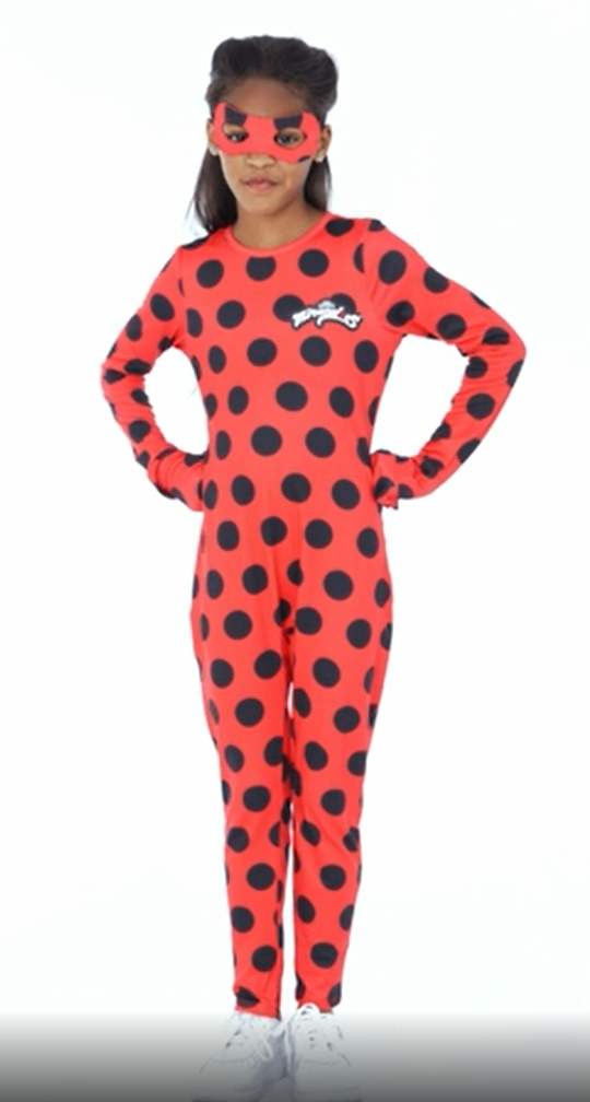 Ladybug 3 Piece Costume Set: Jumpsuit Gloves Mask