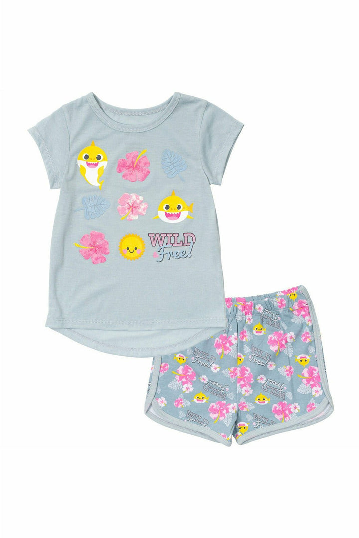 Baby Shark Graphic T-Shirt & French Terry Shorts - imagikids