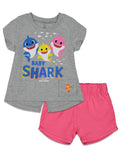 Baby Shark Graphic T-Shirt with iTalk Singing Sound Chip & Shorts