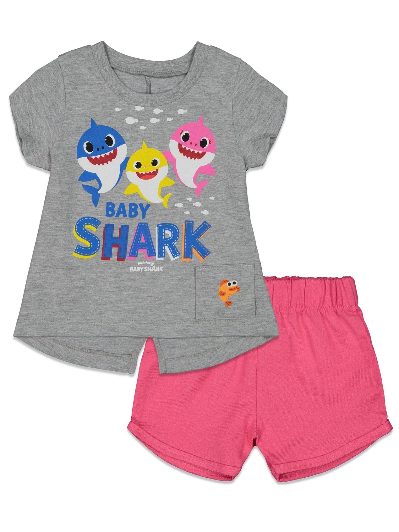 Baby Shark Graphic T-Shirt with iTalk Singing Sound Chip & Shorts - imagikids