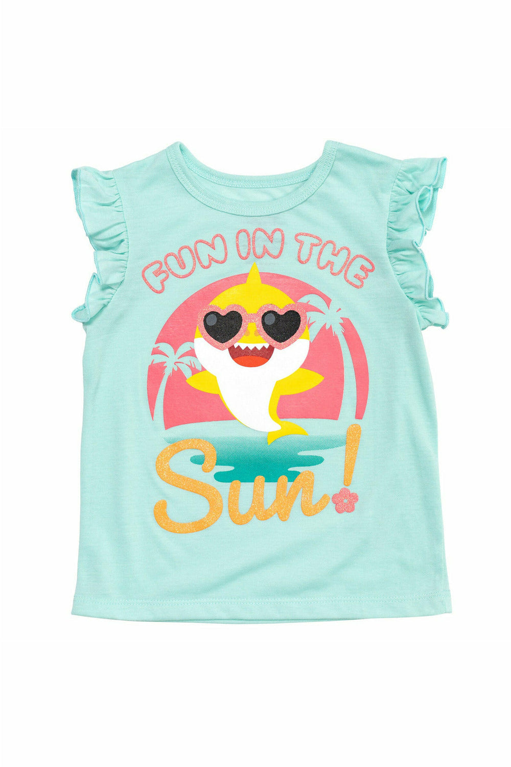 Baby Shark Pullover Graphic T-Shirt & Ruffle French Terry Shorts