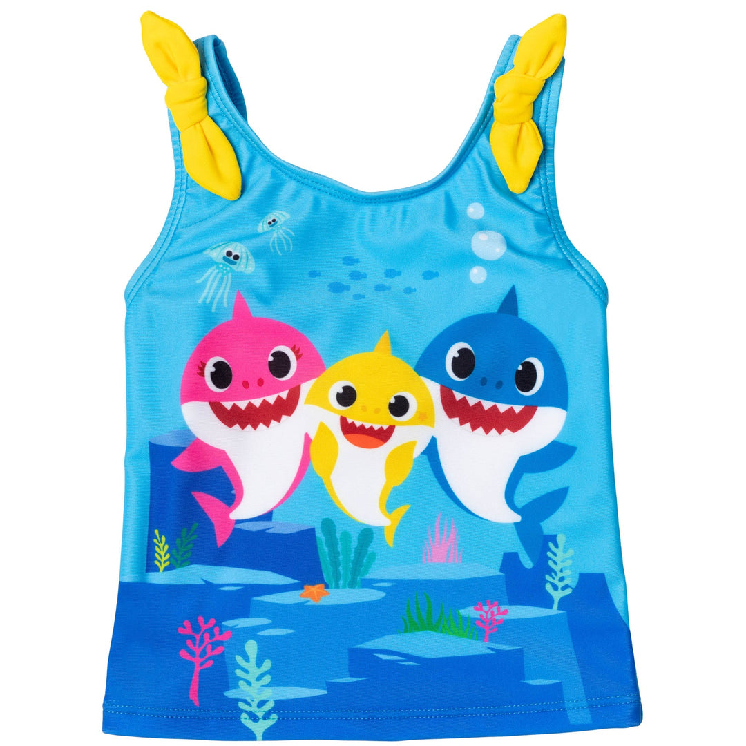 Baby Shark Rash Guard Tankini Top and Bikini Bottom 3 Piece Swimsuit Set - imagikids