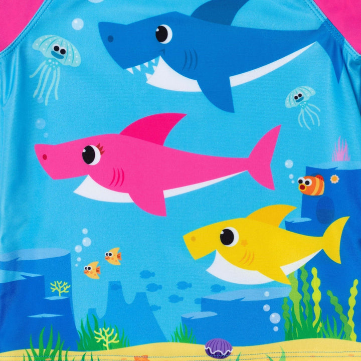 Baby Shark Rash Guard Tankini Top and Bikini Bottom 3 Piece Swimsuit Set - imagikids