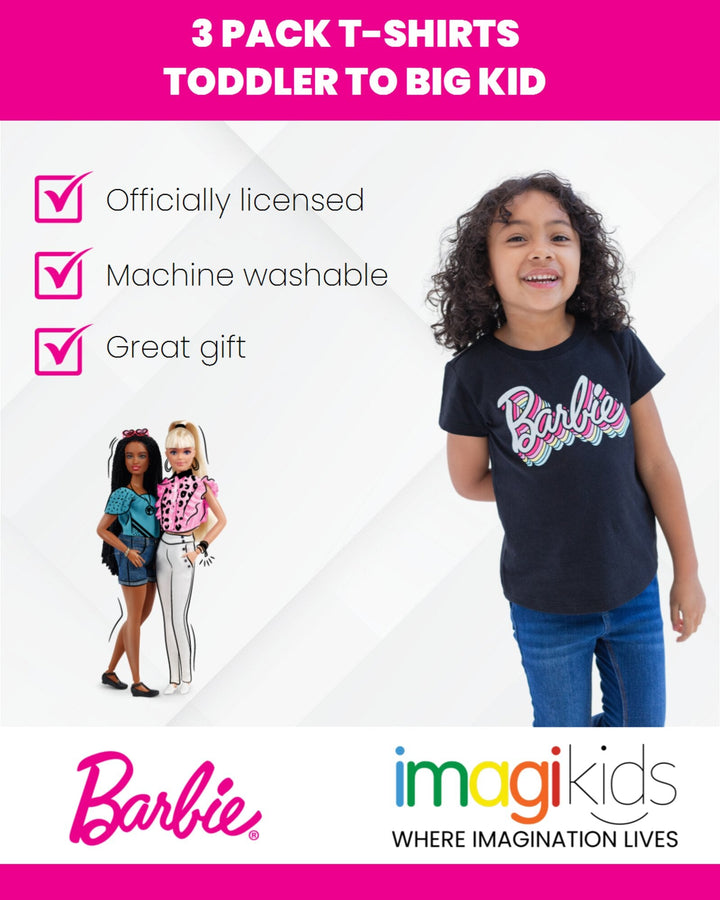 Barbie 3 Pack T-Shirts - imagikids