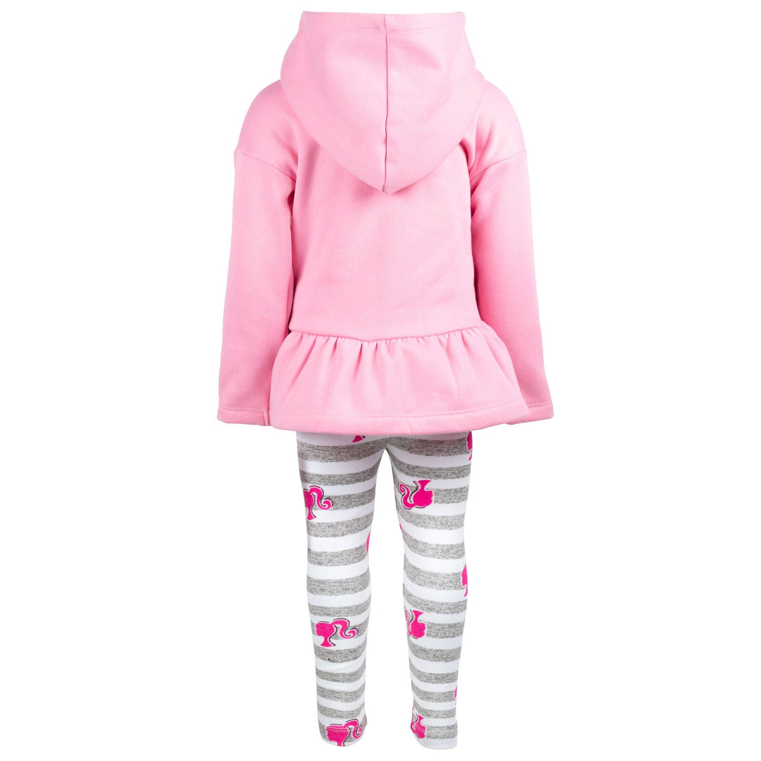 Barbie Drop Shoulder Fleece Hoodie and Leggings Outfit Set - imagikids