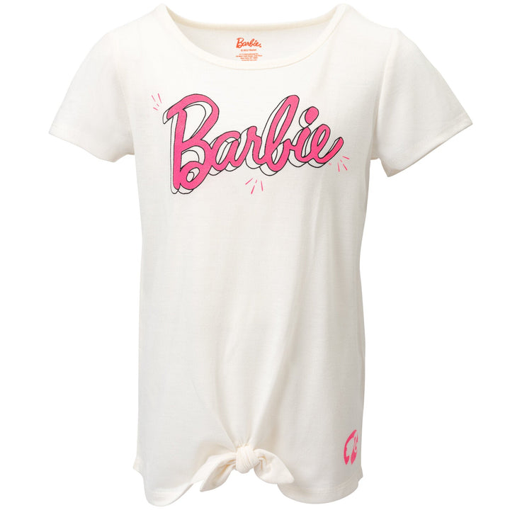 Barbie Knotted Graphic T-Shirt & Bike Shorts - imagikids