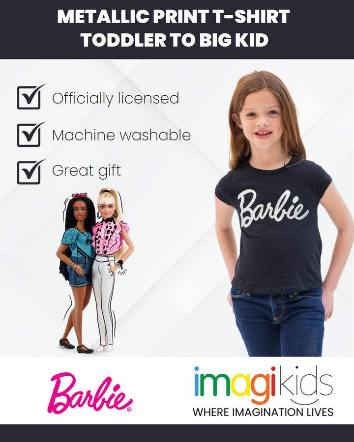 Barbie Metallic Print Pullover T-Shirt - imagikids