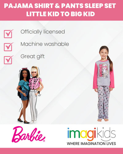 Barbie Pajama Shirt and Pants Sleep Set - imagikids