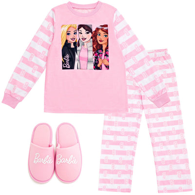 Barbie Pajama Shirt Pants and Slippers 3 Piece - imagikids