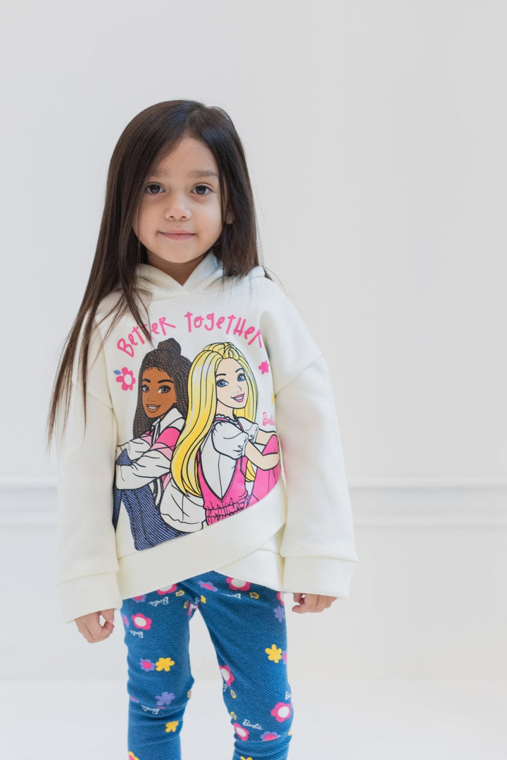 Barbie Pullover Crossover Fleece Hoodie and Leggings Outfit Set - imagikids