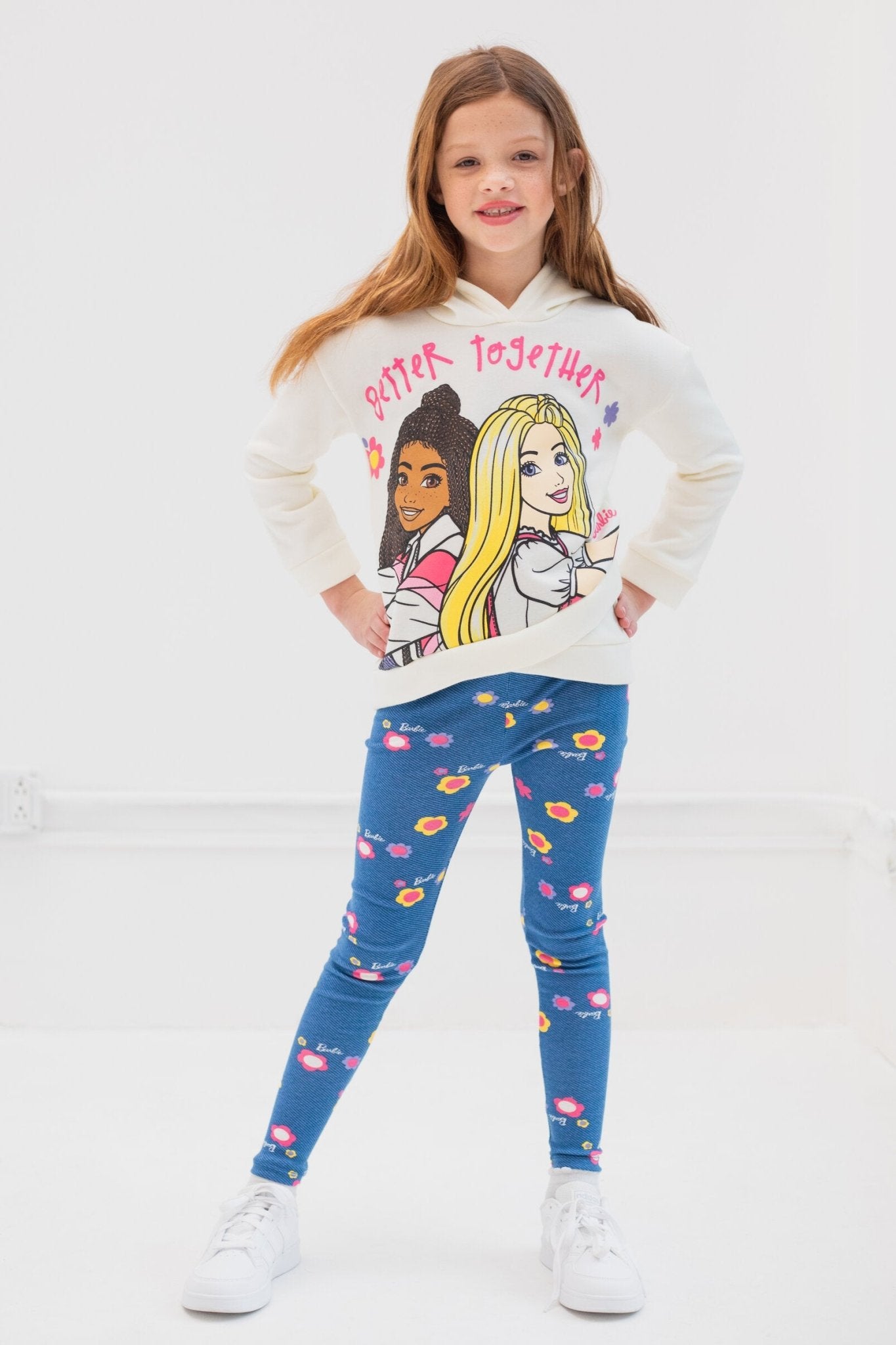 Barbie Pullover Crossover Fleece Hoodie and Leggings Outfit Set - imagikids