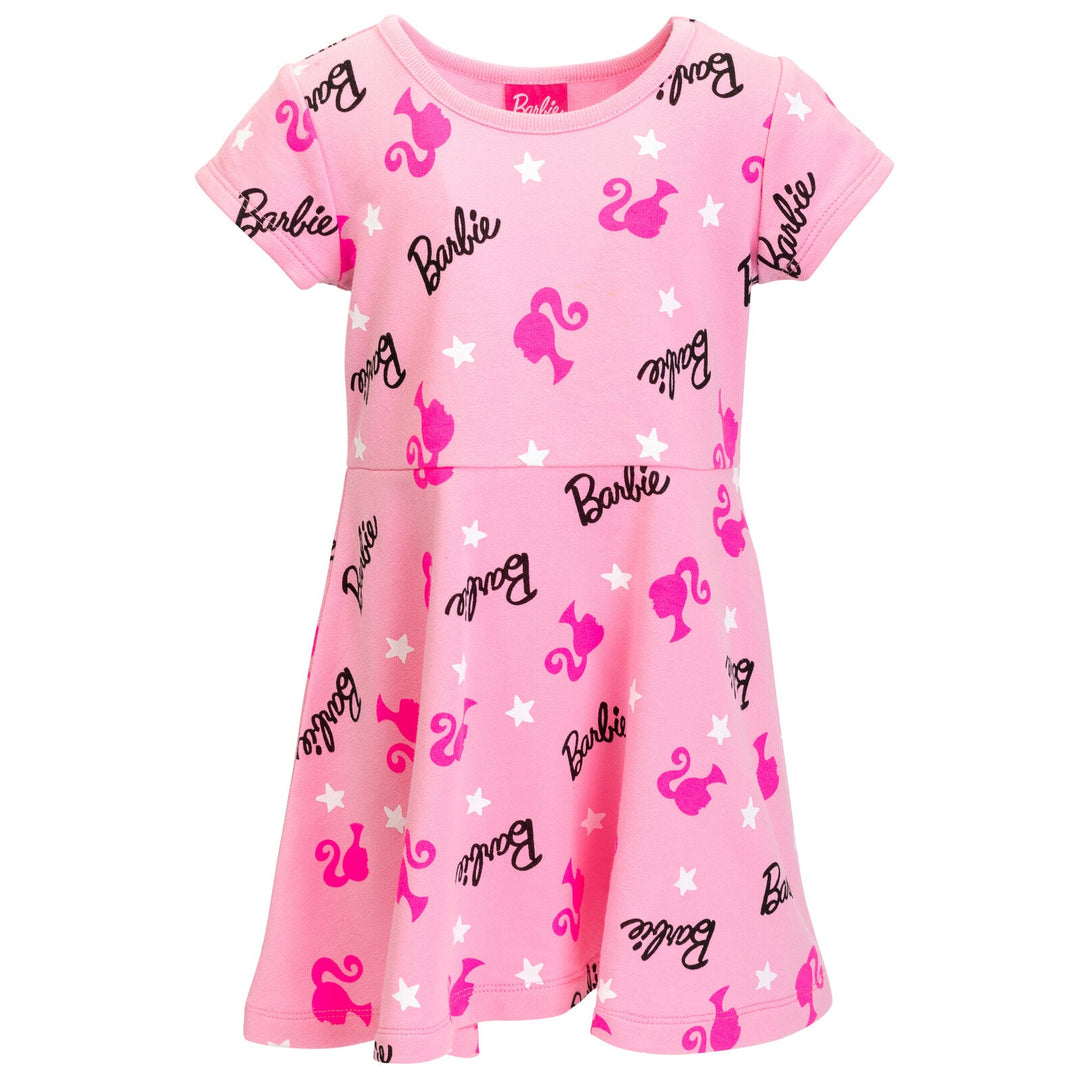 Barbie Big Girls French Terry Skater Dress Pink 10-12 Barbie Big Girls French Terry Skater Dress Pink 10-12