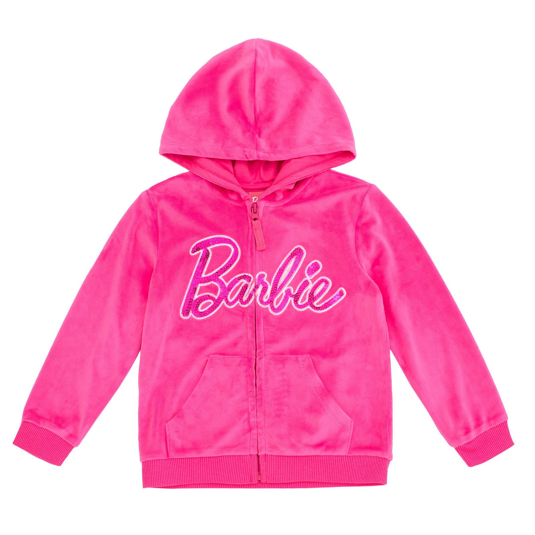 Barbie Velour Matching Family Zip Up Hoodie Pants Outfit Set - imagikids