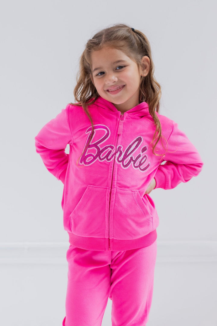 Barbie Velour Matching Family Zip Up Hoodie Pants Outfit Set - imagikids