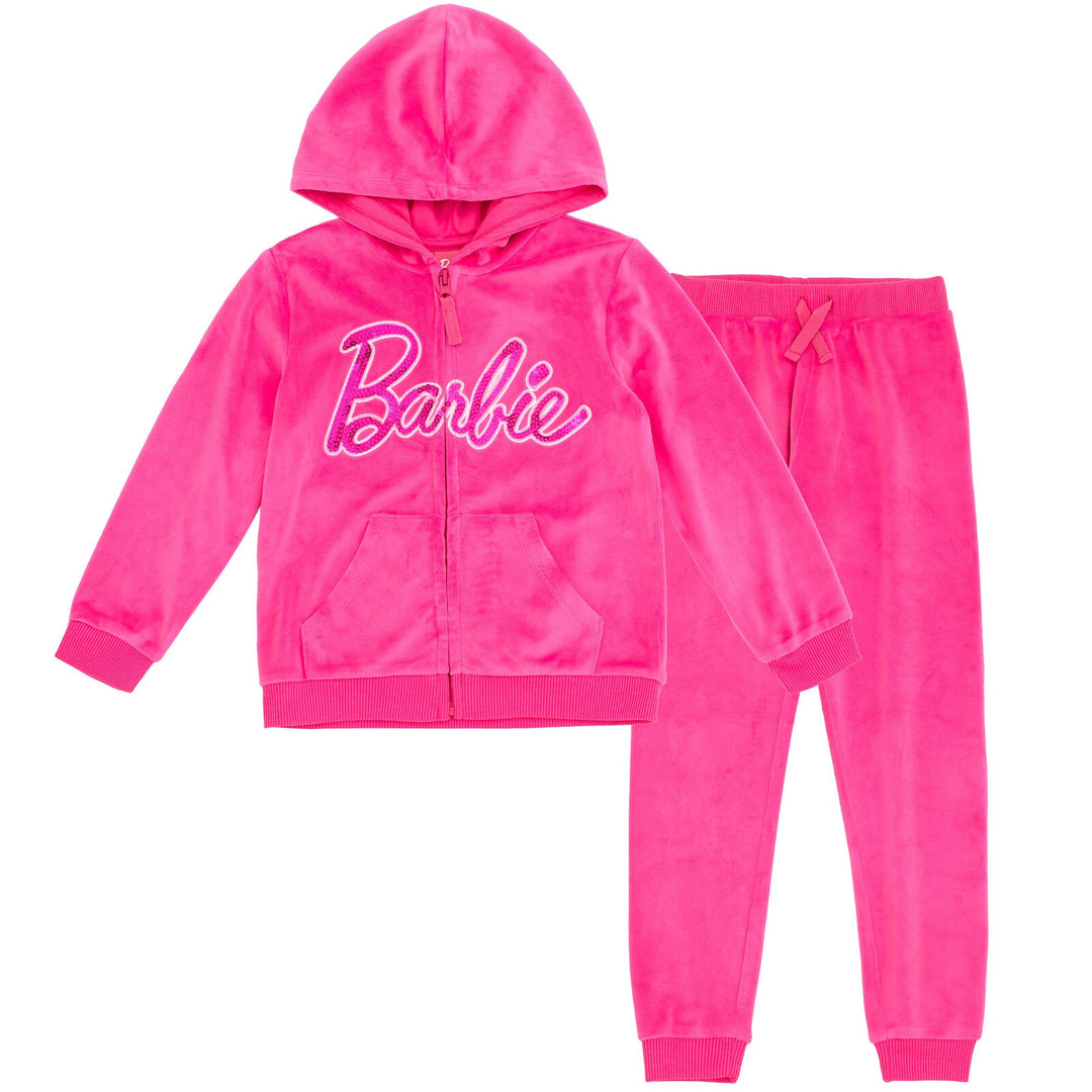 Barbie Velour Matching Family Zip Up Hoodie Pants Outfit Set - imagikids