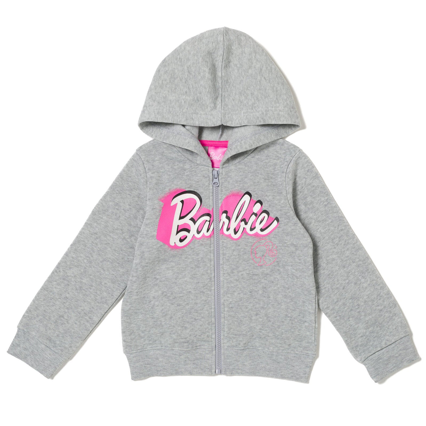 Barbie Zip Up Fleece Hoodie Graphic T-Shirt and Leggings 3 Piece Outfit Set - imagikids