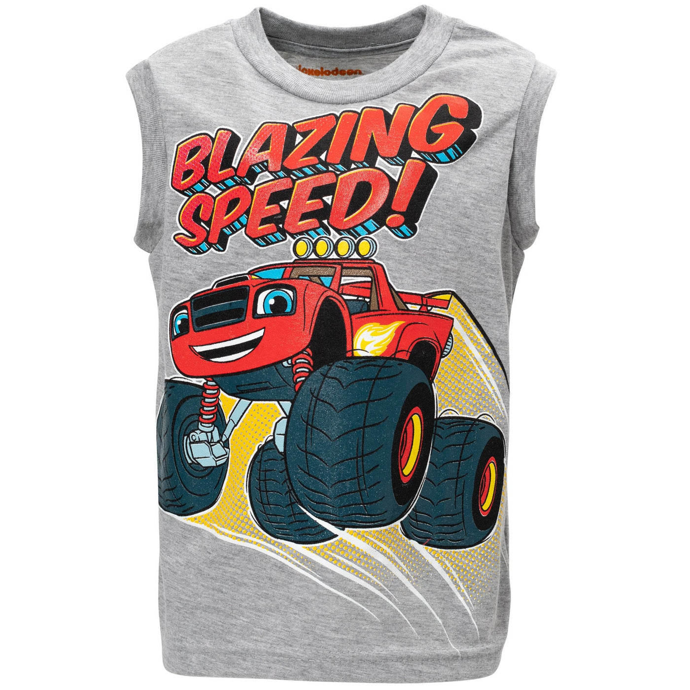 Blaze and the Monster Machines Pullover T-Shirt Tank Top and Bike Shorts French Terry 3 Piece Outfit Set - imagikids