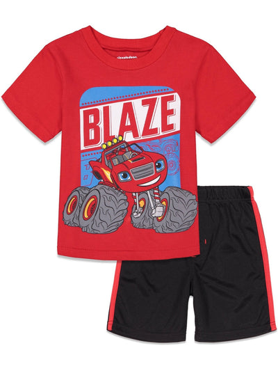 Blaze and the Monster Machines T-Shirt and Mesh Shorts Outfit Set - imagikids