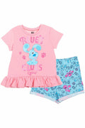 Blue's Clues Ruffle Graphic T-Shirt & French Terry Shorts Set